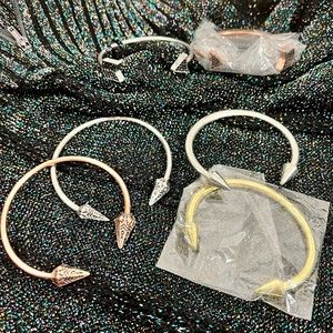 6 Piece Lot Arrow Cuff Bracelet Copper Gold Silver